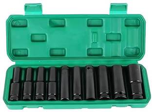 ADAWAT 10 Pieces Deep Impact Socket Set 1/2-Inch Hex Socket Set