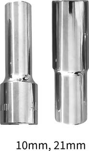 4MECH 10mm + 21mm Hex Long Chrome Vanadium Steel Anti Rust Socket Set