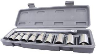 DeoDap 10 pc, 6 pt. 3/8 in. Drive Standard Socket Wrench Set Socket Set
