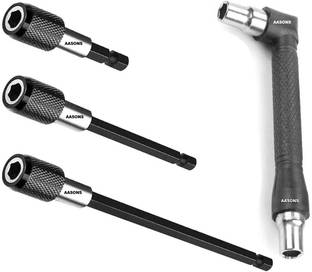 AASONS AASONS Set of 4 Pieces Magnetic Ext Chuck Adapter,1/4 Inch Hex Shank Bit Holder Socket Set