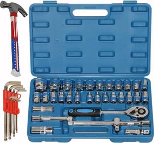 Digital Craft 32-Piece Socket Set with 9-Piece Allen Key Set and Claw Hammer Socket Set