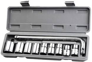 FABUNIK 10 Pcs Tool Box for Bike/Car Repair Tools Kit Single Sided Socket Wrench Socket Set