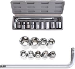 REIOENT 10 Pcs 1/2 Socket Handle Set Tool Box Socket Set