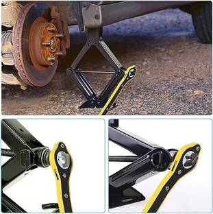 GJSHOP Car Labor-saving Jack Ratchet Wrench, Scissor Jack Garage Tire Wheel Socket Set