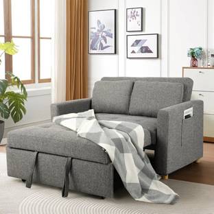 Friends Life Premium 2 Seater Double Solid Wood Pull Out Sofa Cum Bed