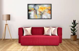 Friends Life Fashion Life- C Type Comfort for All with 3 flower 3 Seater Double Foam Fold Out Sofa Cum Bed