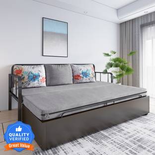 Flipkart Perfect Homes Studio With Storage 3 Seater Double Metal Pull Out Sofa Cum Bed