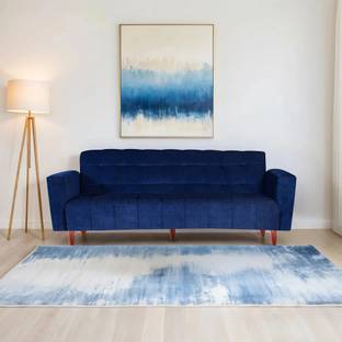 Seventh Heaven Lisbon Wooden, Chenille Molfino Fabric 72X44X16 3 Seater Double Solid Wood Pull Out Sofa Cum Bed