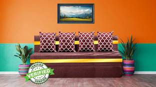 Little Smile 6X6 size for 4 Person- Moshi Fabric Washable Cover 4 Seater Double Foam Fold Out Sofa Cum Bed