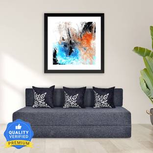 Friends Life 3 Seater Sofa Cum Bed 5X6 Comfort for All with 3 Flower 3 Seater Double Foam Fold Out Sofa Cum Bed