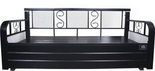 SoftSoul FURNITURE 3 Seater Double Metal Pull Out Sofa Cum Bed