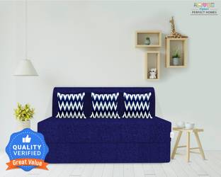 Flipkart Perfect Homes Janice 72x72x8 inch|Low Floor, Washable Jute Fabric with 1 Cushion 3 Seater Double Foam Fold Out Sofa Cum Bed