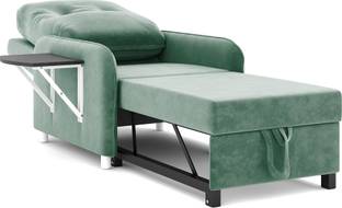 Nest and Nap 1 Seater Single Solid Wood, Metal Pull Out Sofa Cum Bed