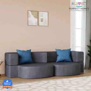Flipkart Perfect Homes Royale Modern Convertible Sleeper with Space-Saving 2 Cushions (3*6) 2 Seater Single Foam Pull Out Sofa Cum Bed