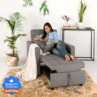 Jordyblue Derby 1 Seater Single Solid Wood Pull Out Sofa Cum Bed