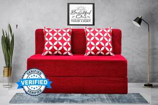 Little Smile 4X6 size for 2 Person- Moshi Fabric Washable Cover 2 Seater Double Foam Fold Out Sofa Cum Bed
