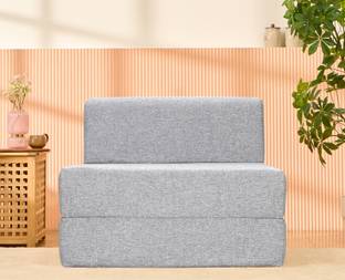 Uberlyfe 3 x 6 Ft Premium Jute -Sofa Cum Bed 1 Seater Single Foam Fold Out Sofa Cum Bed