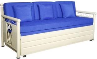 SoftSoul Furniture 4 Seater Double Metal Pull Out Sofa Cum Bed