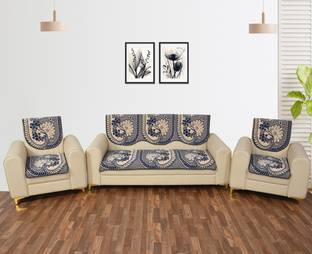Furnishing Hut Reversible 5 Seater Sofa Cover Set Blue Sofa Fabric