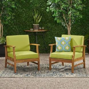 Krishna Wood Decor Fabric 1 Seater  Sofa