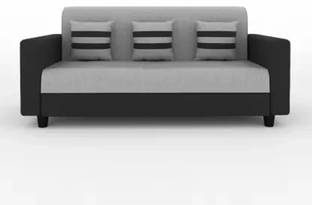 LIVEWELL Premium Quality Jute Fabric 3 Seater  Sofa