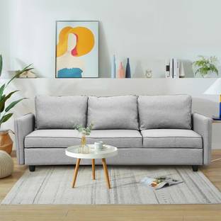 Groovecraft Coral 3 Seater Fabric Sofa Set for Living Room Fabric 3 Seater  Sofa