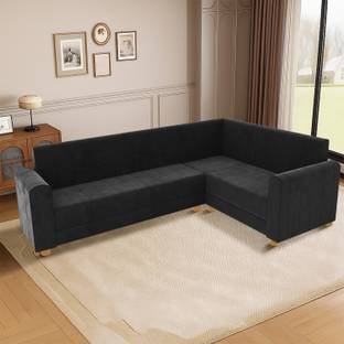 Dr Smith L-Shape 6 Seater Sofa, Extra Spacious Fabric 6 Seater  Sofa