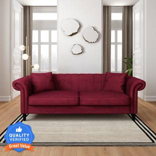 Flipkart Perfect Homes Annecy Fabric 3 Seater  Sofa