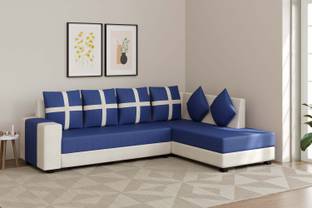 Allie Wood Fabric 6 Seater  Sofa