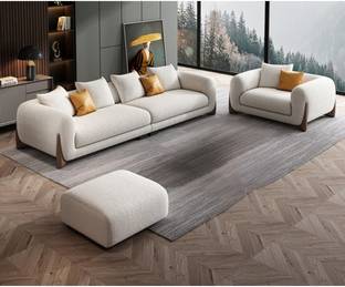 W.S.HANDICRAFTS Fabric 6 Seater  Sofa