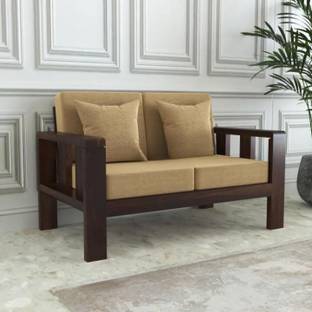 DRYLC FURNITURE Solid Sheesham Wood Two Seater Sofa for Living Room / Bedroom / Hotel Fabric 2 Seater  Sofa