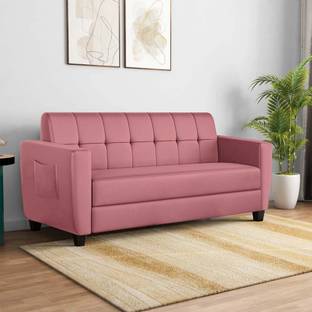 ARRA Remo Fabric Tufted Back Fabric 3 Seater  Sofa