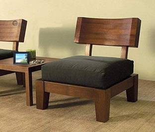 SHRI MINTU'S Solid Sheesham Wood 1 Seater Sofa for Living Room Fabric 1 Seater  Sofa