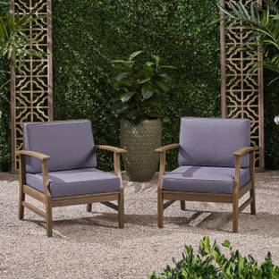 Krishna Wood Decor Solid Sheesham Wood Set Of Two Sofa Chair For Living Room/ Office || Fabric 1 Seater  Sofa
