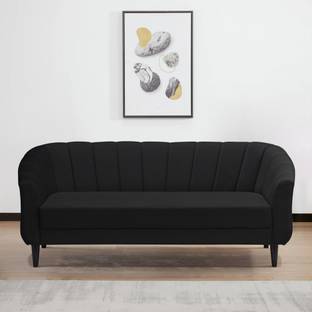 ARRA Henry Fabric Quilted Back Three Seater Sofa Fabric 3 Seater  Sofa