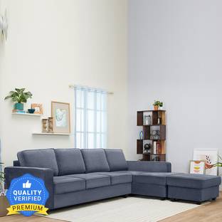 Wakefit Napper Right Aligned Chaise with Ottoman Fabric 6 Seater  Sofa