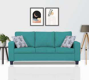 DMK Solid Wood Framed Upholstered Three Seater Fabric Sofa For Living Room/ Office | Fabric 3 Seater  Sofa