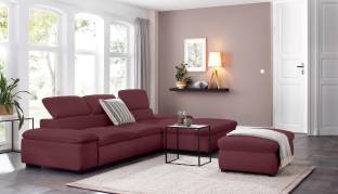 fabrique Impressa L Shape LHS Velvet Fabric 5 Seater  Sofa