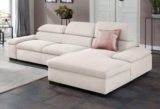 fabrique Impressa L Shape LHS Velvet Fabric 5 Seater  Sofa