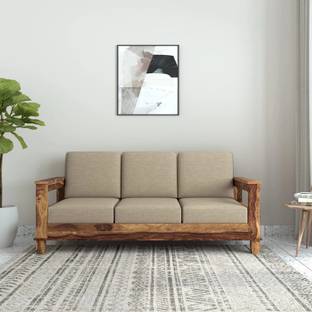 Rajgharana Solid Sheesham Wood 3 Seater Sofa For Living Room, Hotel, Office, Café. Fabric 3 Seater  Sofa