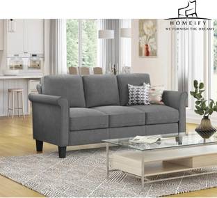 Homeify Emory 3 Seater Fabric Sofa for Living Room Fabric 3 Seater  Sofa