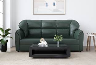 Artesia Elegant 3 Seater Sectional Sofa Upholstered in Rich Green Leatherette Leatherette 3 Seater  Sofa