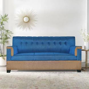 LIVEWELL Premium Quality Jute Fabric 3 Seater  Sofa