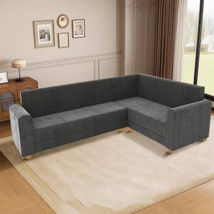 Dr Smith L-Shape 6 Seater Sofa, Extra Spacious Fabric 6 Seater  Sofa