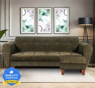 Seventh Heaven Milan 4 Seater Sofa with Ottoman, Chenille Molfino Fabric: 2 year Warranty Fabric 4 Seater  Sofa