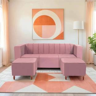 Seventh Heaven Sydney with 2 Ottoman, Polyester Holland Fabric 5 Seater  Sofa