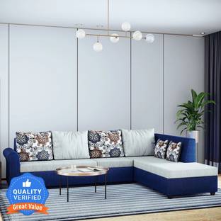 Bharat Lifestyle L shape Fabric 6 Seater  Sofa