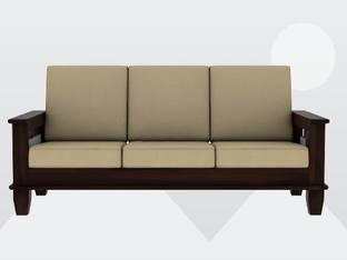 Shree Jeen Mata Enterprises Solid Wood Sheesham Wood Three Seater Sofa For Living, Waiting Room/ Office Fabric 3 Seater  Sofa