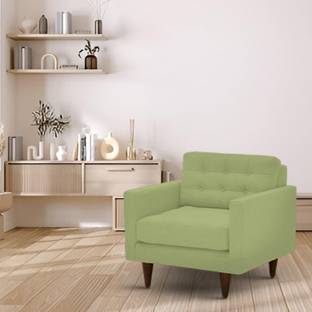 Jeometri Indus Single Seater Sofa | Stylish & Cozy Single Seater Perfect for Small Spaces Fabric 1 Seater  Sofa