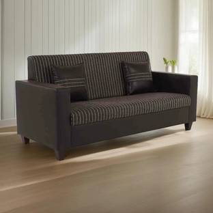 Flipkart Perfect Homes Crete Leatherette and Fabric 3 Seater  Sofa